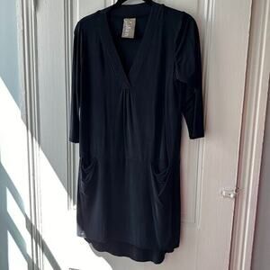 Dolan Left Coast Collection Dress Womens 8 Petite Dark Blue Cupro Anthropologie